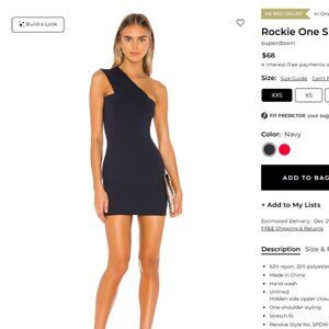 NWT Superdown Rockie One Shoulder Navy Blue Dress